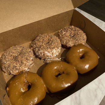 Ohanalulu - Top is vanilla icing with heath bar and the bottom is Carmel icing with sea salt - Donuts Near Me - Fishers, Indiana