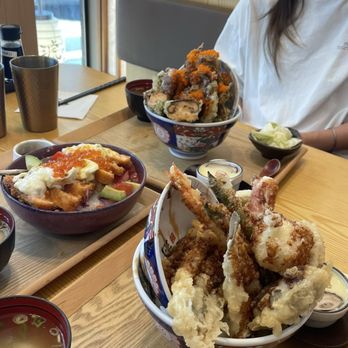 Tendon Kohaku - Rare salmon katsu tendon set, umi tendon set, premium tendon set - Japanese Near Me - Bellevue, Washington
