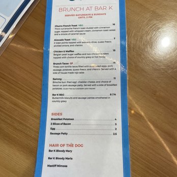 Bar K - Brunch menu - Beer Bar Near Me - Oklahoma City, Oklahoma Bar K - Brunch menu - Beer Bar Near Me - Oklahoma City, Oklahoma