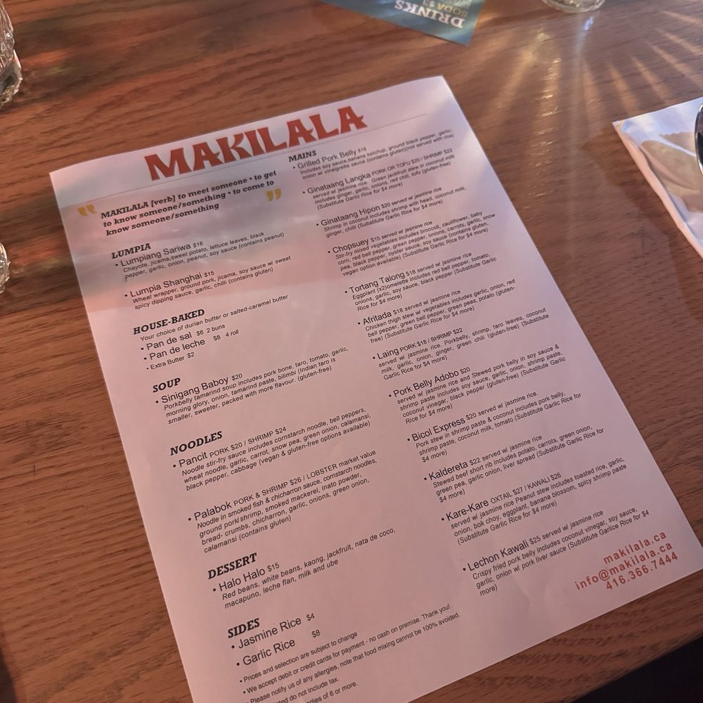 Makilala - Menu - Filipino Near Me - Toronto, Ontario Makilala - Menu - Filipino Near Me - Toronto, Ontario