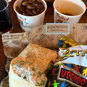 Sideward Brewing Co - Chicken Caesar Salad Wrap. Voodoo Chips. Boiled Peanuts. - Breweries Near Me - Orlando, Florida