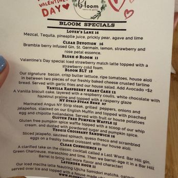 Bloom - Valentine's Day menu - American Near Me - Santa Clara, California