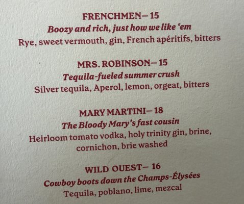 Menu photo 2 Bar Madonna Houston, TX