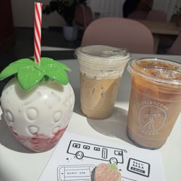 Cold Brew, Strawberry Milk, Vanilla Latte with Banana Cold Foam Cold Brew, Strawberry Milk, Vanilla Latte with Banana Cold Foam
