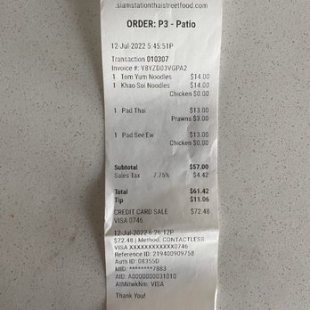 Siam Station - Total amount including mandatory gratuity - Thai Near Me - Irvine, California Siam Station - Total amount including mandatory gratuity - Thai Near Me - Irvine, California