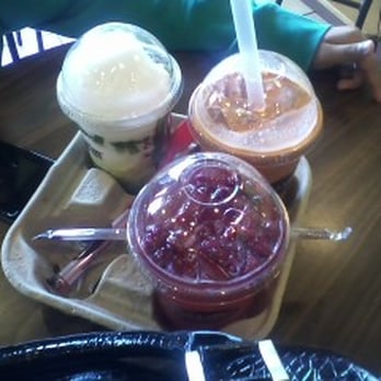 BAMBU - from left clock wise: dessert #6, iced latter with pearls and raspberry tea... - Juice Bars & Smoothies Near Me - San Jose, California BAMBU - from left clock wise: dessert #6, iced latter with pearls and raspberry tea... - Juice Bars & Smoothies Near Me - San Jose, California