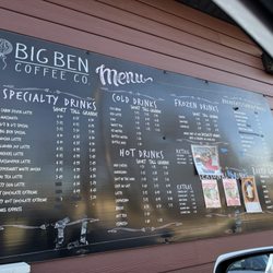 Big Ben Coffee - Menu January 2025