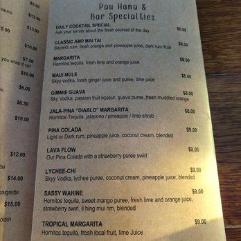 Aloha Mixed Plate - Cocktail menu - Hawaiian Near Me - Lahaina, Hawaii
