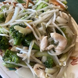 Chowmein at this restaurant means bean sprouts and corn starch sauce.