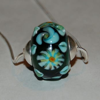 Design With Fire - Silver capped lampworked bead with silver chain. - Art Galleries Near Me - West Sacramento, California Design With Fire - Silver capped lampworked bead with silver chain. - Art Galleries Near Me - West Sacramento, California