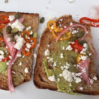 Ideal Bar & Grill - Avocado toast. Burnt hard toast w feta, pickled onions and peppers & pumpkin seeds. - Cocktail Bars Near Me - Santa Cruz, California Ideal Bar & Grill - Avocado toast. Burnt hard toast w feta, pickled onions and peppers & pumpkin seeds. - Cocktail Bars Near Me - Santa Cruz, California