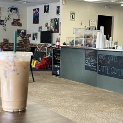Kemoo Coffee And Cafe - Iced chai with pistachio syrup while I wait for my classic grilled cheese (the Dorothy)