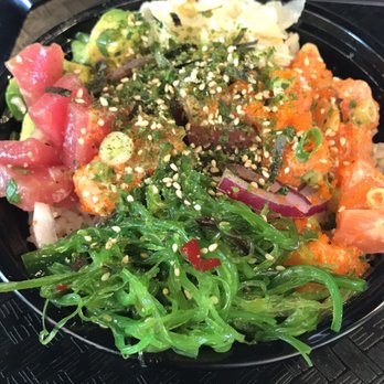 AhiPoki - Regular size bowl with luau tuna and salmon. - Seafood Near Me - San Diego, California AhiPoki - Regular size bowl with luau tuna and salmon. - Seafood Near Me - San Diego, California