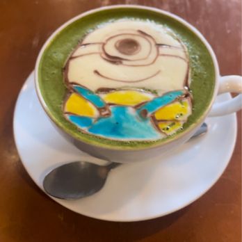 Himalayan Coffee House - Matcha latte with minion att - Coffee & Tea Near Me - Toronto, Ontario