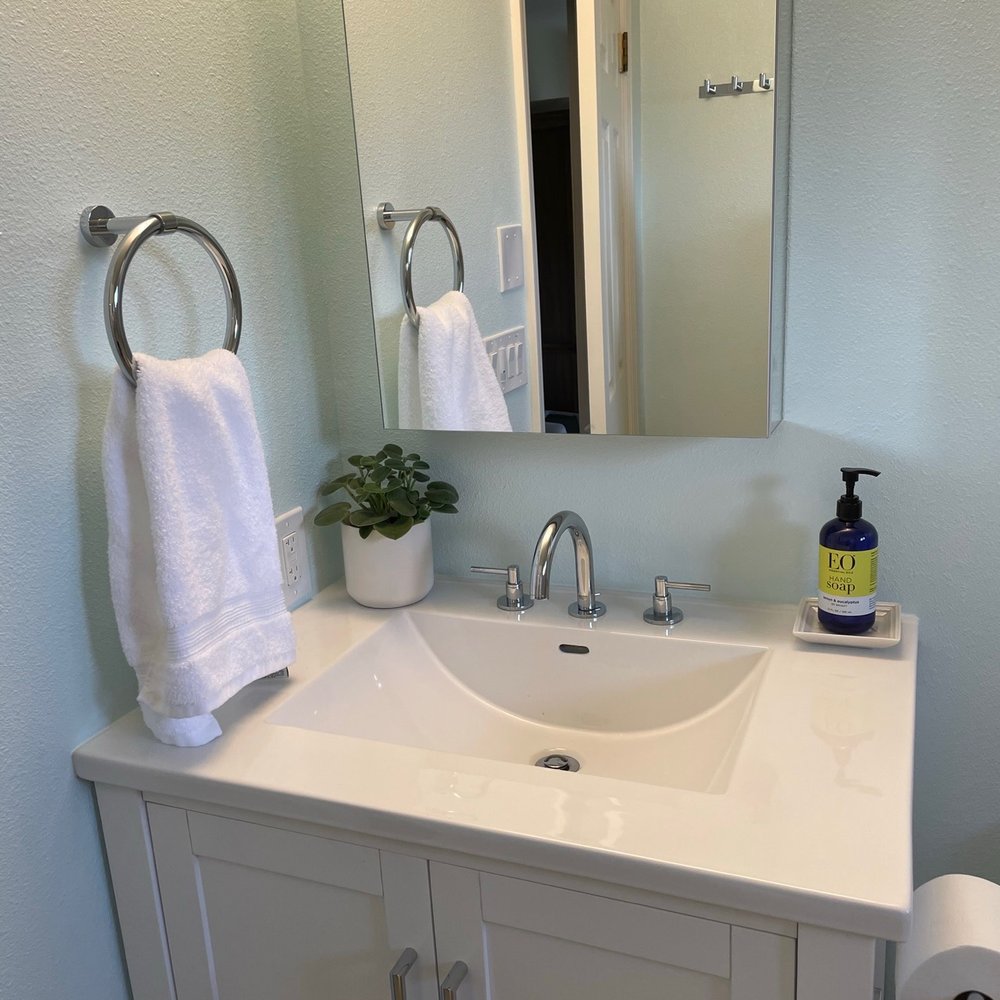 Bear Remodeling - Hall Bath new vanity, medicine cabinet, lighting - General Contractors Near Me - Walnut Creek, California
