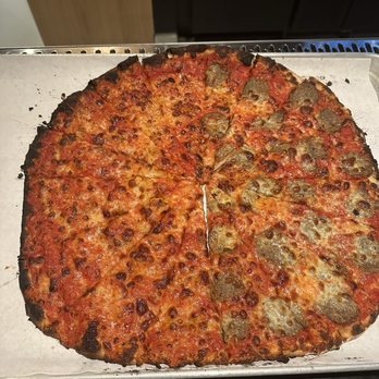 Sally's Apizza - half cheese half meatball - Italian Near Me - Woburn, Massachusetts Sally's Apizza - half cheese half meatball - Italian Near Me - Woburn, Massachusetts