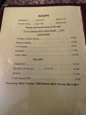 Menu photo 2 Mo's Restaurant Key West, FL