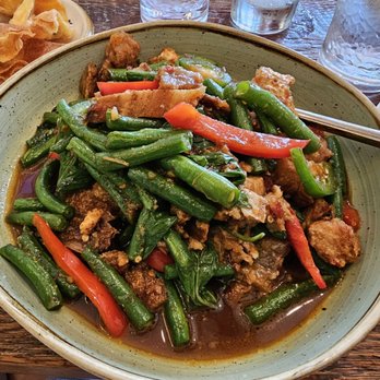 Sisters Thai - Moo Grob Basil (pork belly) - Thai Near Me - Potomac, Maryland Sisters Thai - Moo Grob Basil (pork belly) - Thai Near Me - Potomac, Maryland