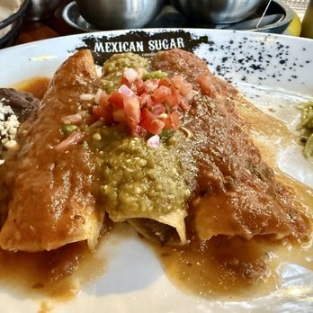 Mexican Sugar Austin Domain - Mesquite Grilled Steak Enchiladas - Latin American Near Me - Austin, Texas Mexican Sugar Austin Domain - Mesquite Grilled Steak Enchiladas - Latin American Near Me - Austin, Texas