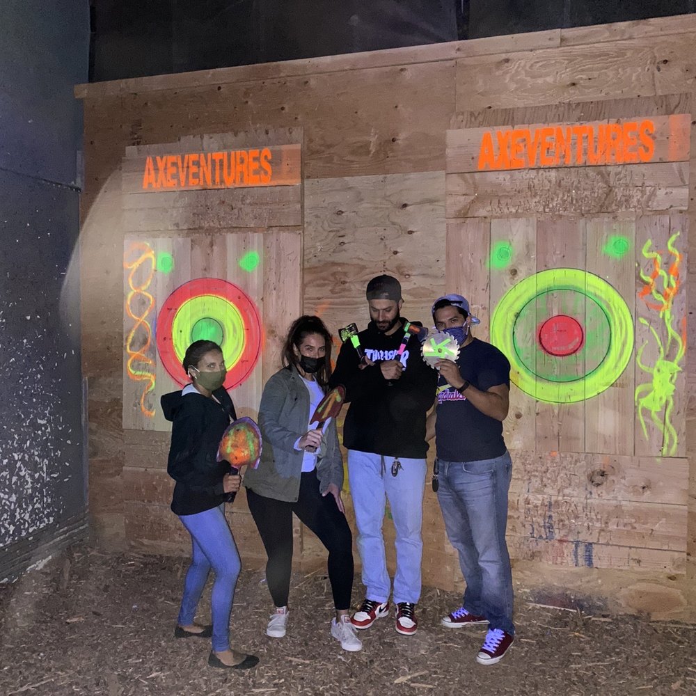 AxeVentures - You get to pose with your weapons and flex a bit - Axe Throwing Near Me - San Diego, California AxeVentures - You get to pose with your weapons and flex a bit - Axe Throwing Near Me - San Diego, California