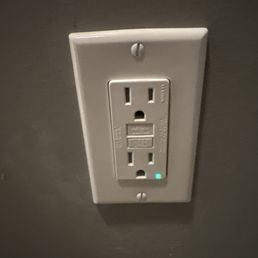 Electrical outlet for bathroom.
