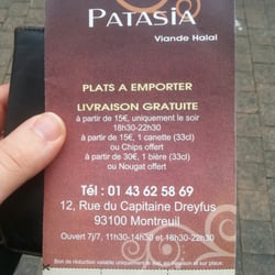 Patasia - Le flyer du restaurant