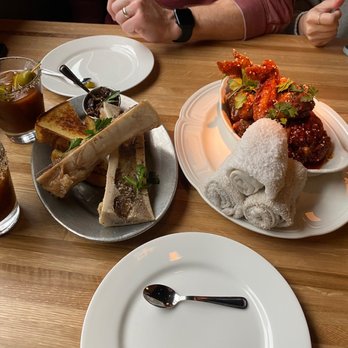 Au Cheval - Bone Roasted Marrow Bones , Beef Cheek Marmalade & Toast  General Jane 's Honey - Fried Chicken - Bars Near Me - Chicago, Illinois