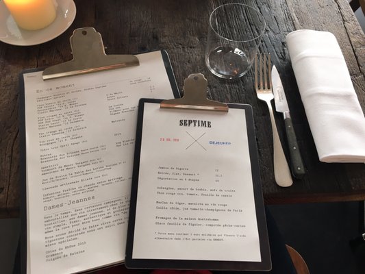 Menu photo 6 Septime Paris, 75