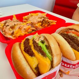 Double double animal style with animal style fries