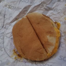 Really Sonic?!?! I ordered a grilled cheese sandwich and I got a cheese bun. Awful Really Sonic?!?! I ordered a grilled cheese sandwich and I got a cheese bun. Awful