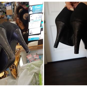 Roman's Shoe Repair - Before (left), after (right) - Shoe Repair Near Me - Garden Grove, California
