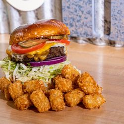 Shawii Kitchen - Build Your Own Shawii Burger - Angus Beef Patty, Lettuce, Tomato, Onion, Pickle, Mayo, Cheddar and American. Add-Ons available.