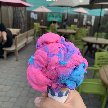 Log Cabin Ice Cream & Coffee - Single scoop of Cotton Candy Ice Cream in a sugar cone - Ice Cream & Frozen Yogurt Near Me - Kings Beach, California Log Cabin Ice Cream & Coffee - Single scoop of Cotton Candy Ice Cream in a sugar cone - Ice Cream & Frozen Yogurt Near Me - Kings Beach, California