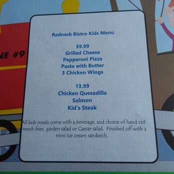 Redneck Bistro - Kids menu - Soul Food Near Me - Calabogie, Ontario