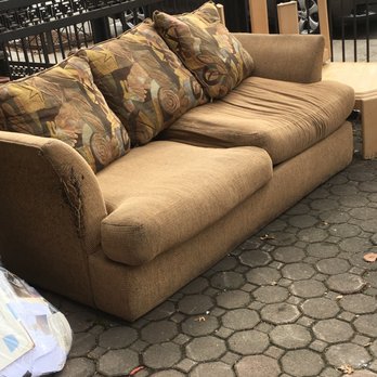 Brianandhisvan - Old Sofa in Brooklyn front yard. - Movers Near Me - Fort Mill, South Carolina