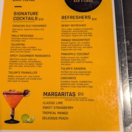 Drink menu, July 2024