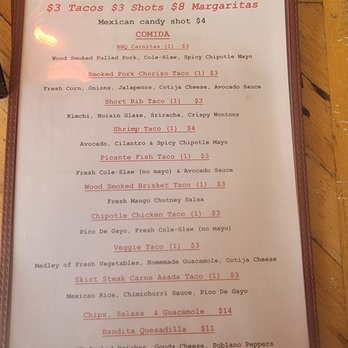 Untamed Spirits - Taco Tuesday Menu - Bars Near Me - Los Angeles, California