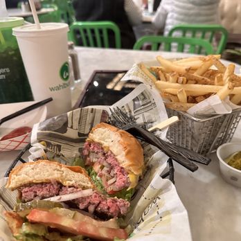 Wahlburgers - Single "Our Burger" with cheese and fries. - Burgers Near Me - Atlantic City, New Jersey Wahlburgers - Single "Our Burger" with cheese and fries. - Burgers Near Me - Atlantic City, New Jersey