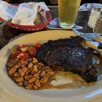 Lil Abner's Steakhouse - 12 oz. Ribeye Bone Out and pintos - Steakhouses Near Me - Tucson, Arizona
