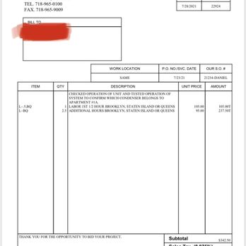 A & W Certified Cooling System - Them billing for the identification of the unit - Heating & Air Conditioning/HVAC Near Me - Brooklyn, New York A & W Certified Cooling System - Them billing for the identification of the unit - Heating & Air Conditioning/HVAC Near Me - Brooklyn, New York