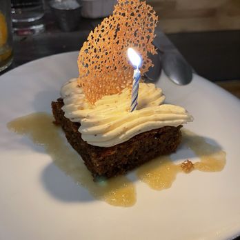 Eclectic Bar and Grill - They brought me a delicious carrot cake birthday dessert - Burgers Near Me - Silverthorne, Colorado Eclectic Bar and Grill - They brought me a delicious carrot cake birthday dessert - Burgers Near Me - Silverthorne, Colorado