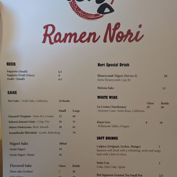 Ramen Nori - Drink menu - Sushi Bars Near Me - Bellevue, Washington Ramen Nori - Drink menu - Sushi Bars Near Me - Bellevue, Washington