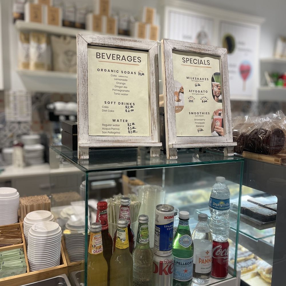 Gelato & Co - a display of beverages - Gelato Near Me - Naples, Florida
