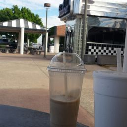 A Thrifty Chocolate shake no whip and a Coke