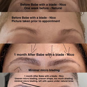 Babe with a Blade - Uneven eyebrows, uneven shape, minimal micro blading. - Permanent Makeup Near Me - Hewlett, New York