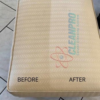 Midland Cleanpro - Ottoman that is in the process of being cleaned - Carpet Cleaning Near Me - Midland, Texas Midland Cleanpro - Ottoman that is in the process of being cleaned - Carpet Cleaning Near Me - Midland, Texas