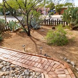 tree trimmed, dead cactus clean-up, raked up all debris, removed dead bushes