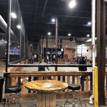 The Fowling Warehouse Indianapolis - Seating areas outside of courts - Sports Bars Near Me - Indianapolis, Indiana