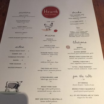 Hearth - Brunch Menu - New American Near Me - New York, New York