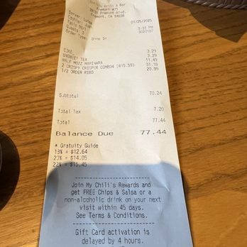 Chili's - Excellent customer service from Louisa and the rest of her team - American Near Me - Fremont, California Chili's - Excellent customer service from Louisa and the rest of her team - American Near Me - Fremont, California